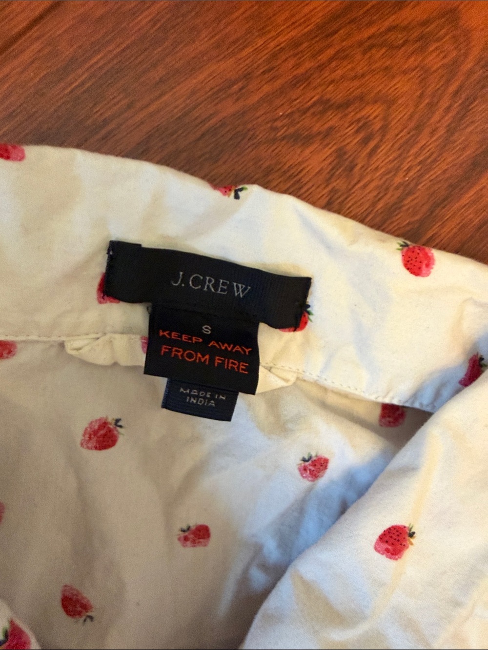 J.Crew White Pajama Set with Strawberry Print - Picture 2 of 10
